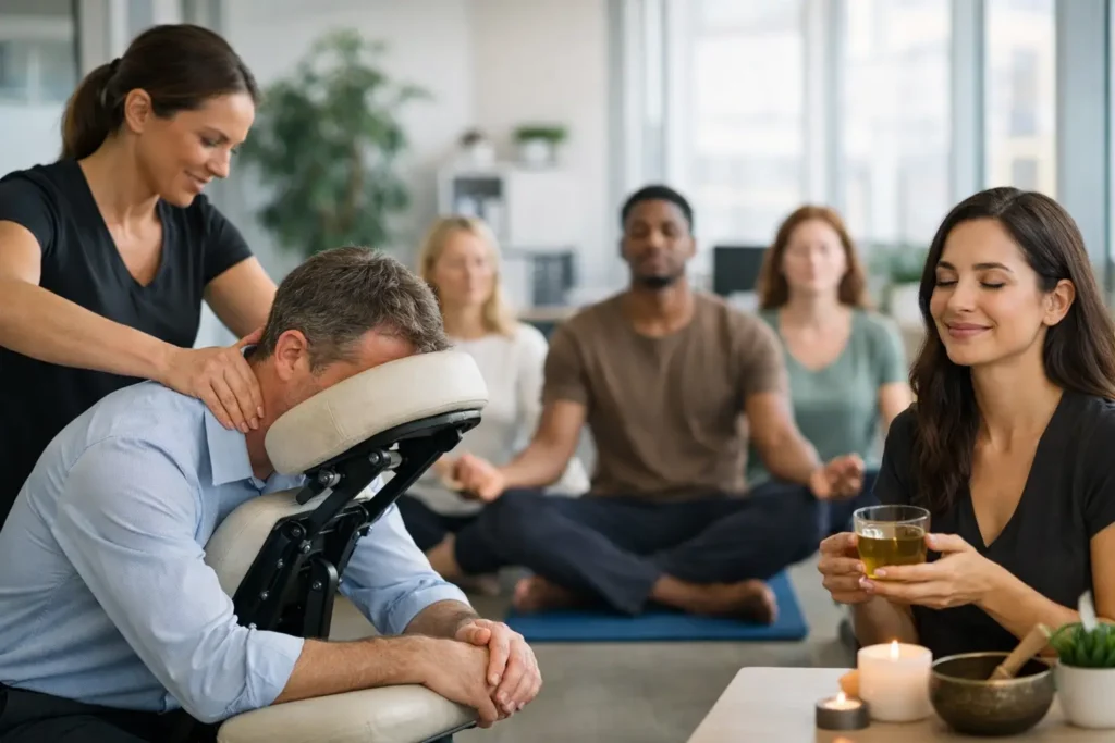 Best On-Site Wellbeing Sessions for UK Teams